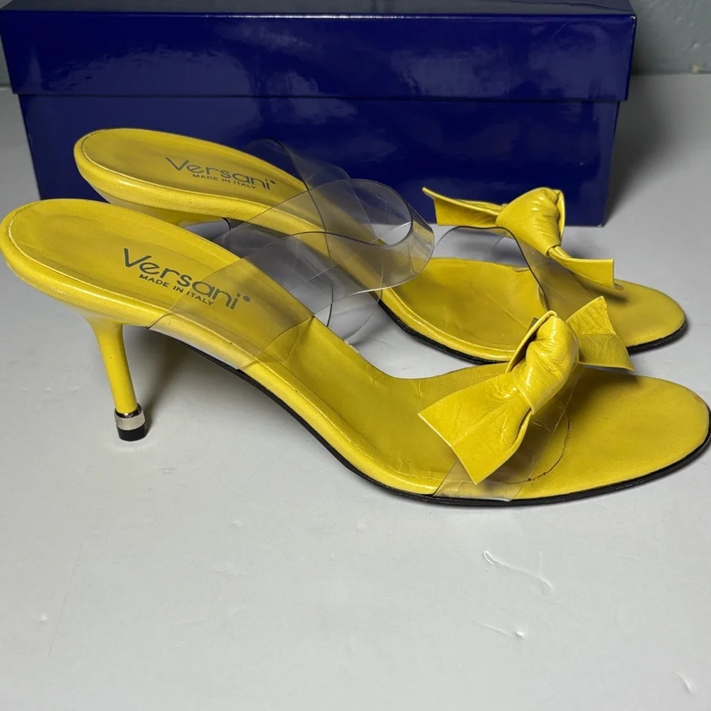 Versani Yellow Heels Sandals Women Size 8 1/2 - Picture 10 of 16